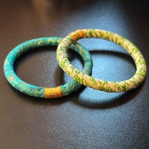 Colorful Sari Silk Wrapped Bangles